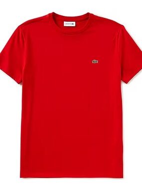Lacoste Red Short-Sleeve Pima cotton jersey t shirt large